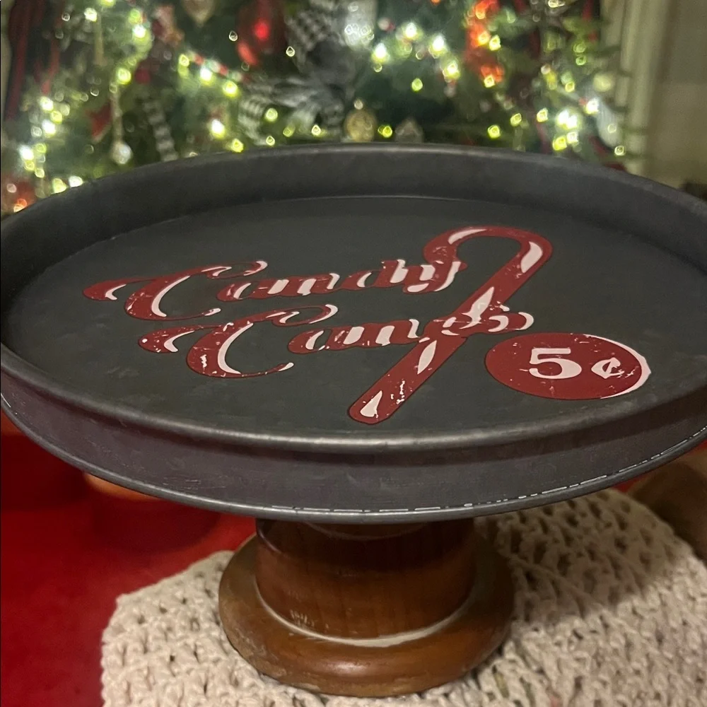 Candy Cane Metal Cake Stand Serving Piece